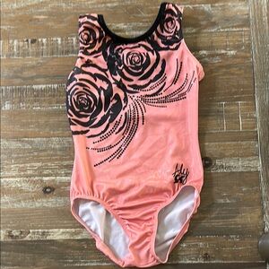 Aly Raisman GK Leotard with Black Rose Design